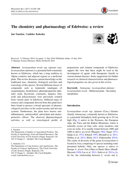 The Chemistry and Pharmacology of Edelweiss: a Review
