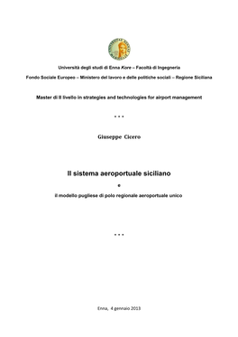 Il Sistema Aeroportuale Siciliano