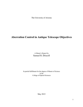 Aberration Control in Antique Telescope Objectives