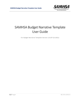 SAMHSA Budget Narrative Template User Guide