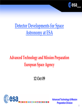 Detector Developments for Space Astronomy at ESA