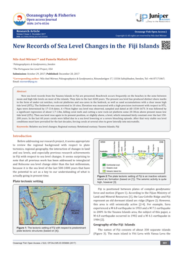 New Records of Sea Level Changes in the Fiji Islands