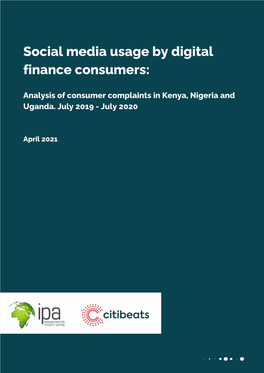 Social Media Usage by Digital Finance Consumers