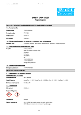 SAFETY DATA SHEET Thionyl Bromide