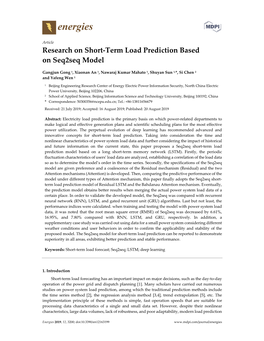 Research on Short-Term Load Prediction Based on Seq2seq Model