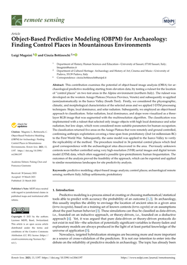 Object-Based Predictive Modeling (OBPM) for Archaeology: Finding Control Places in Mountainous Environments