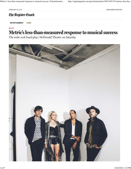 Metric's Less-Than-Measured Response to Musical