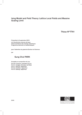 Ising Model and Field Theory: Lattice Local Fields and Massive Scaling Limit