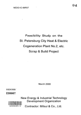 Feasibility Study on the St. Petersburg City Heat and Electric Cogeneration