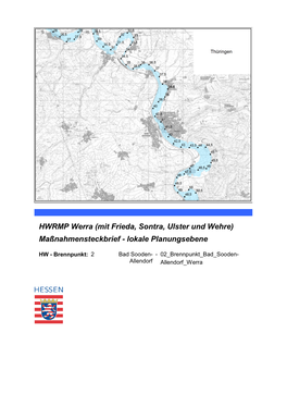 HWRMP Werra (Mit Frieda, Sontra, Ulster Und Wehre) Maßnahmensteckbrief - Lokale Planungsebene