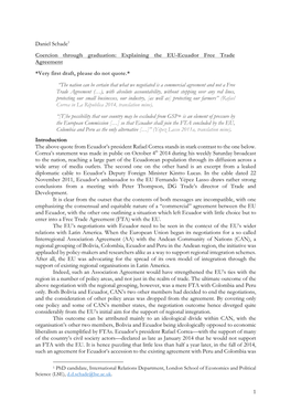 Explaining the EU-Ecuador Free Trade Agreement *Very First Draft