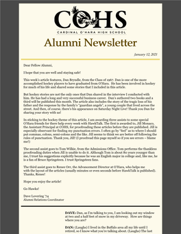 Alumni Newsletter