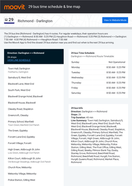 29 Bus Time Schedule & Line Route