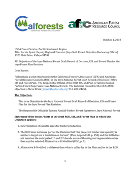 October 1, 2018 USDA Forest Service, Pacific Southwest Region