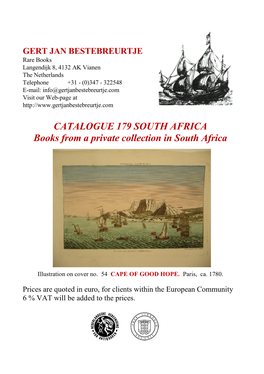 CATALOGUE 179 SOUTH AFRICA Books from a Private Collection in South Africa