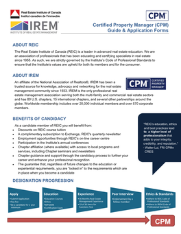 Certified Property Manager (CPM) Guide & Application Forms