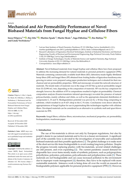 Mechanical and Air Permeability Performance of Novel Biobased Materials from Fungal Hyphae and Cellulose Fibers