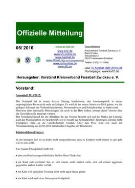 Offizielle Mitteilung