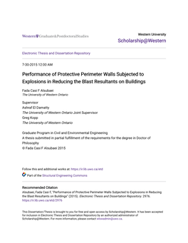 Performance of Protective Perimeter Walls Subjected to Explosions in Reducing the Blast Resultants on Buildings