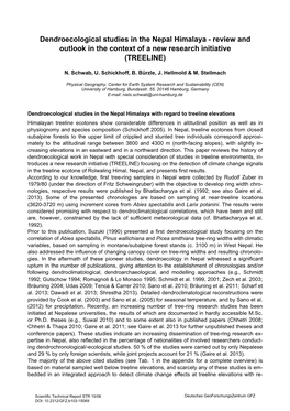 Dendroecological Studies in the Nepal Himalaya - Review and Outlook in the Context of a New Research Initiative (TREELINE)