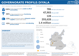 Diyala Governorate Profile 2014 Draft 1.4.Indd