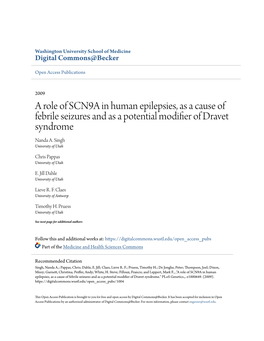 A Role of SCN9A in Human Epilepsies, As a Cause of Febrile Seizures and As a Potential Modifier of Dravet Syndrome Nanda A