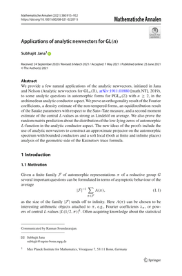 Applications of Analytic Newvectors for GL(N)