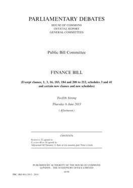 Parliamentary Debates House of Commons Official Report General Committees