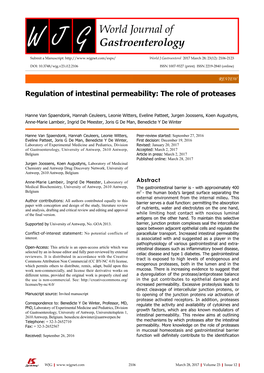 Regulation of Intestinal Permeability: the Role of Proteases