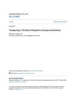 The Rise of Populism in Europe and America