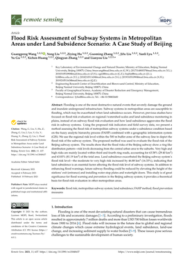 Flood Risk Assessment of Subway Systems in Metropolitan Areas Under Land Subsidence Scenario: a Case Study of Beijing