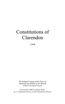 Constitutions of Clarendon