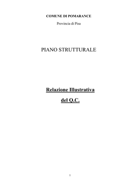 PIANO STRUTTURALE Relazione Illustrativa Del Q.C
