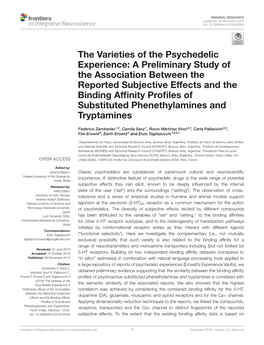 The Varieties of the Psychedelic Experience: a Preliminary Study Of