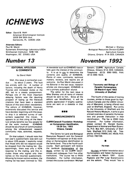 Ichnews 13, November 1992