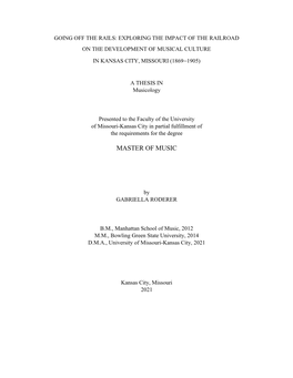 Exploring the Impact of the Railroad on the Development of Musical Culture