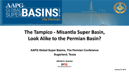 The Tampico - Misantla Super Basin, Look Alike to the Permian Basin?