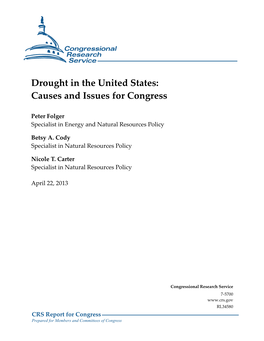 Drought in the United States: Causes and Issues for Congress