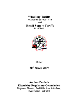 Wheeling Tariffs Retail Supply Tariffs