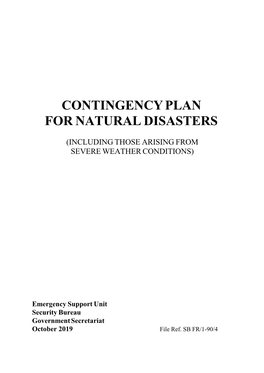 Contingency Plan for Natural Disasters