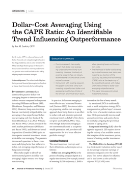 Dollar-Cost Averaging Using the CAPE Ratio: an Identiﬁable Trend Inﬂuencing Outperformance by Jon M