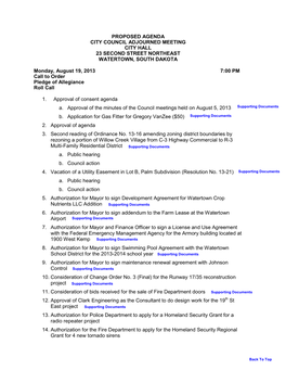 Council Agenda