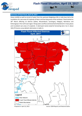 Flash Flood Situation, April 19, 2017