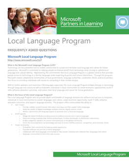 Local Language Program
