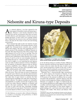 Nelsonites and Kiruna-Type Deposits