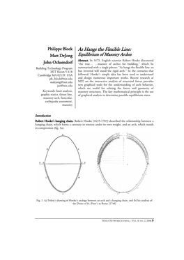 As Hangs the Flexible Line: Matt Dejong Equilibrium of Masonry Arches Abstract