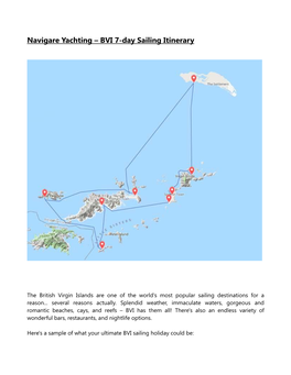 BVI 7-Day Sailing Itinerary