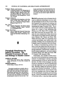 Petroglyph Manufacture by Indirect Percussion