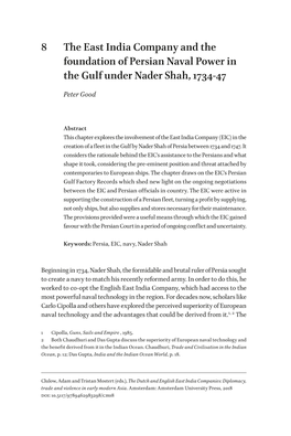 8 the East India Company and the Foundation of Persian Naval Power in the Gulf Under Nader Shah, 1734-47