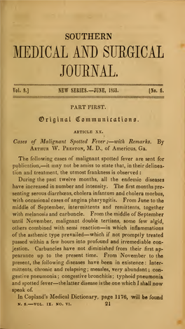 Southern Medical and Surgical Journal